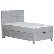 Time POSTELJA Z VZMETNICO 90 cm x 200 cm , les, tekstil, leseni material svetlo siva