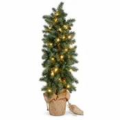 Aga Umetno božično drevo v loncu 85 cm zasneženo z LED osvetlitvijo