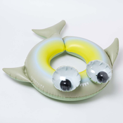 sunnylife® napihljiv otroški plavalni obroč shark tribe khaki