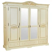 Casa Padrino luxury baroque bedroom cabinet cream/beige - Baroque style solid wood cabinet with 4 doors and 3 drawers - Baroque wardrobe - Baroque bedroom furniture