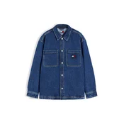 Tommy Jeans Prehodna jakna moder denim/svetlo modra