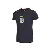 OCÚN Raglan srajca s kratkimi rokavi, polaroid s sivim indijanskim črnilom (S)