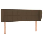 Vidaxl Vzglavje z ušesi temno rjavo 147x23x78/88 cm blago