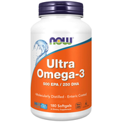 NOW Foods Ultra omega-3, 250 DHA/500 EPA, 180 mehkih žel