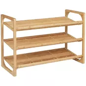 Homestar Stojalo za čevlje 3 nivoji 76x33x51 cm naravno