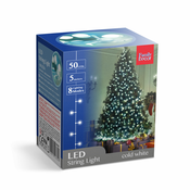 Family Christmas novoletne lučke (IP44, 50 LED, 5.2m, 8 programov), hladno bele