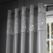 Sive zavese iz mikrosatena v kompletu 2 ks 168x137 cm Glitzy Sequin – Catherine Lansfield
