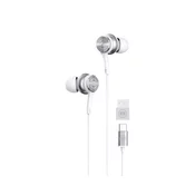 Maxell Maxell XC1 USB-C slušalke z USB-A adapterjem - bele, za klice in glasbo, in-ear, z več kontrolami.
