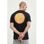 Pamučna majica Rip Curl za muškarce, boja: crna, s tiskom
