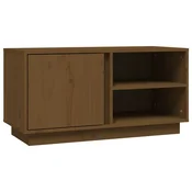 Vidaxl TV omarica medeno rjava 80x35x40,5 cm trdna borovina