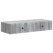 vidaXL Stenska stranska miza Siva Sonoma 87,5 x 34,5 x 17 cm