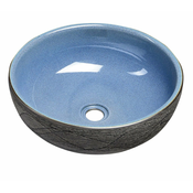 Keramični umivalnik PRIORI, premer 41 cm, 15 cm, moder/siv - 17