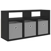 Vidaxl Nizek šalter s predalom Črna Orehovina 72 x 22,5 x 38 cm
