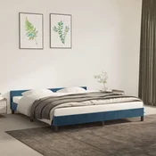 shumee vidaXL Posteljni okvir brez vzmetnice, temno moder, 160x200 cm, žamet