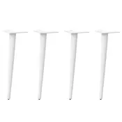 Vidaxl Noge za klubsko mizico stožčaste oblike 4 kosi bele 30-31 cm jeklo