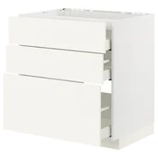 METOD/MAXIMERA Podstav omr za kuh pl/3 ličn/3 prd, bela/Vallstena bela, 80x60 cm