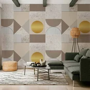 Foto tapeta - Beige and Gold Geometric Pattern 490x350 Samoljepljiva