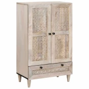 Highboard Bijelo 60 x 33 x 100 cm masivno drvo manga