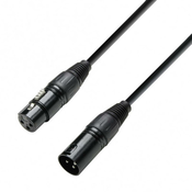 Adam Hall DMX-Kabel, moški XLR-konektor/ženski XLR-konektor, 0,5 m, črne barve
