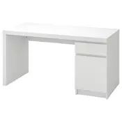 MALM Radni sto, bela, 140x65 cm