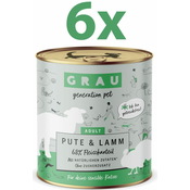 Grau GP Adult konzervirana hrana za macke, puretina i janjetina, 6 x 800 g