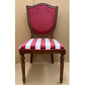 Casa Padrino Art Deco dining chair bordeaux red/white/brown - Elegant solid wood chair with stripes - Art Deco dining room furniture