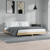shumee vidaXL Posteljni okvir, hrast sonoma, 200x200 cm, material na osnovi lesa