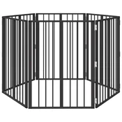 Vidaxl Pasja vrata 6 szt. Črna 60 x 80 cm Cinkana jeklena