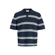 JACK & JONES Pulover JORMAINE nočno modra/golobje modra/pastelno modra/bela