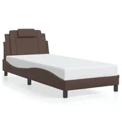 Vidaxl Posteljni okvir brez vzmetnice Viana rjav 80x200 cm umetno usnje