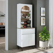 Hanah Home Ledli ormaric za kafe kutak 60 × 179 × 41,8 cm, bela/atlantski bor