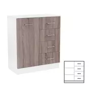 Miami kredenca 1 vrata 4 predali 80x92 cm york hrast-bela