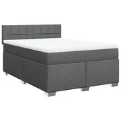 vidaXL vidaXL Box spring posteljni z vzmetnico temno siv 140x190 cm blago, (21308407)