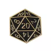 shumee Kovinski RPG DND pin - zlate kocke D20