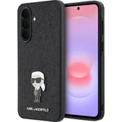 Karl Lagerfeld Fixed Glitter Metal Ikonik zadnji pokrov za Samsung Galaxy A37 črni