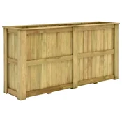 Vidaxl Dvignjeno cvetlično korito 196x50x100 cm impregnirana borovina