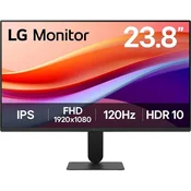 LG Monitor 24U41YA-B.AEUQ, 23.8, IPS, 1920x1080, 120Hz, 5ms, GtG/VGA, HDMI, Adaptive sync,VESA, Crni
