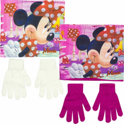 Šal Minnie Disney + rokavice-Temno roza