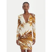 Just Cavalli Cocktail obleka 80PAO957 JS560 Bež Slim Fit