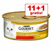 Gourmet Gold fina kompozicija 12 x 85 g - Raca in puran