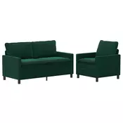 Set sofe 2 pcs Tamnozelena Baršun