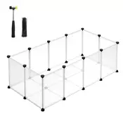 Songmics Igralni ograja za male živali 125x63x42 cm bela