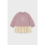 Mayoral Pletena obleka 2912 Roza Regular Fit