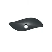 Wever & Ducré Lighting WEVER & DUCRÉ viseča svetilka Wave Soft 3.0 iz filca, antracitna, 100 cm - Dnevna soba/jedilnica - Sodobni - Tkanine/tekstil