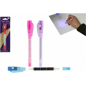 Tajna olovka sa nevidljivom tintom i UV svjetlom + olovka plasticna 15cm na baterije 4 boje
