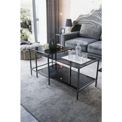 Hanah Home Perla set klub stolova, crna / dimljeno staklo