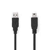 Nedis USB kabel | USB 2.0 | USB-A moški | USB Mini-B 5 polni moški | 480 Mbps | Ponikljano | 1,00 m | Okrogla | PVC | Črna | Oznaka