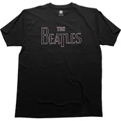 The Beatles Majica Drop T Embroidered Unisex Black L
