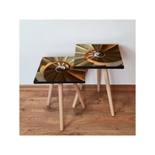 Hanah Home Sklapajuci Stocic 2 Komada 2SHP360 - Braon