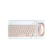 INF Kombinacija Bluetooth tipkovnice in miške - 10-palčna polnilna brezžična tipkovnica in komplet miške s torbico (roza), (22157251)